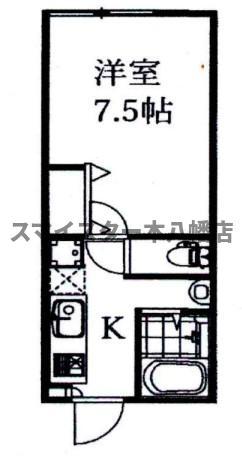 ファースト稲毛(1K/1階)の間取り写真