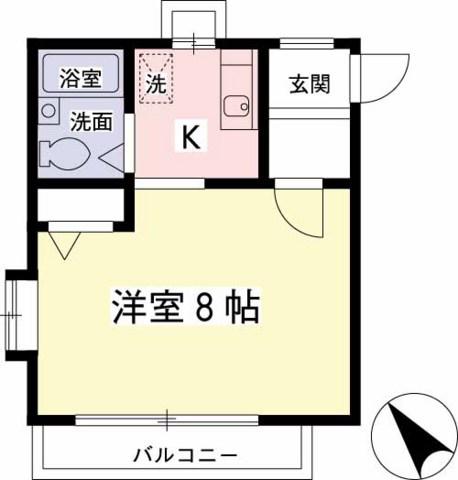 タウンハウス菊野台(1K/1階)の間取り写真
