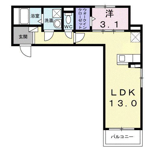 カーサ アヴァンツァーレ(1LDK/3階)の間取り写真