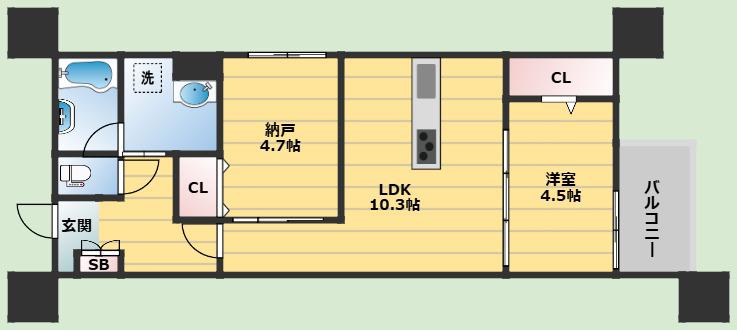 LEROY千里山(1SLDK/2階)の間取り写真
