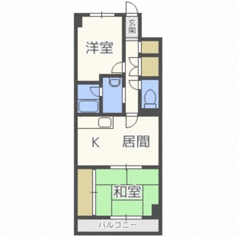 メゾン大地(1LDK/1階)の間取り写真