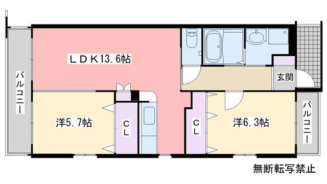 エトワール柴(2LDK/7階)の間取り写真