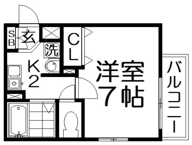 エスパシオ21(1K/1階)の間取り写真