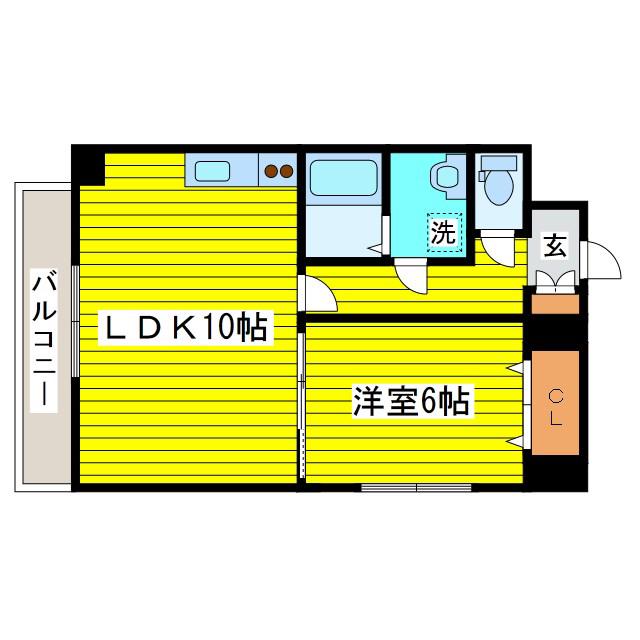 スターパレス(1LDK/6階)の間取り写真