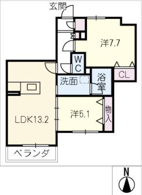 リラフォート・M(2LDK/2階)の間取り写真