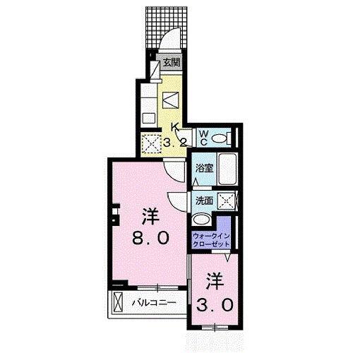 ヴァンヴェール中之島(1SK/1階)の間取り写真