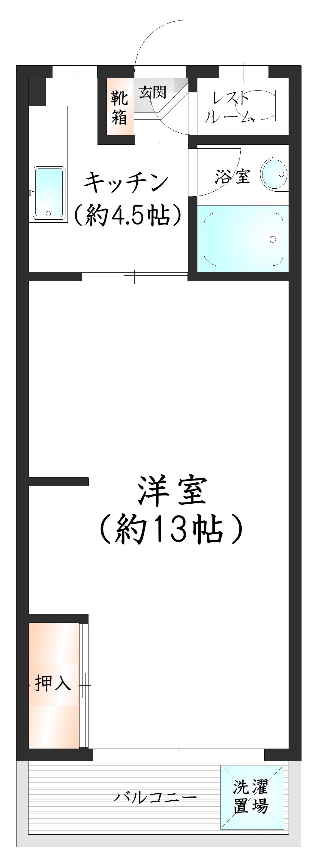 第18東那珂IR BLD(1K/5階)の間取り写真