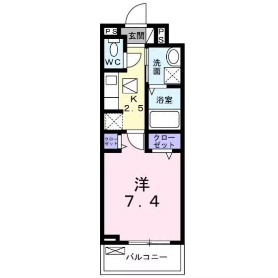 ブリランテ(1K/1階)の間取り写真