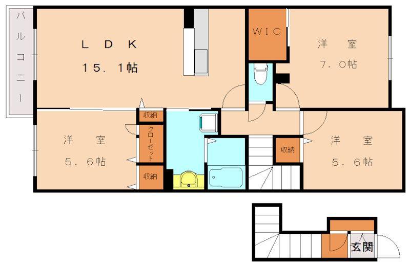 コンフォーザ(3LDK/2階)の間取り写真