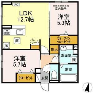 KITOTORI大森(2LDK/1階)の間取り写真