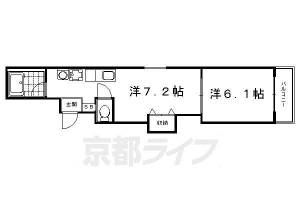 アビタ御所南(2K/2階)の間取り写真