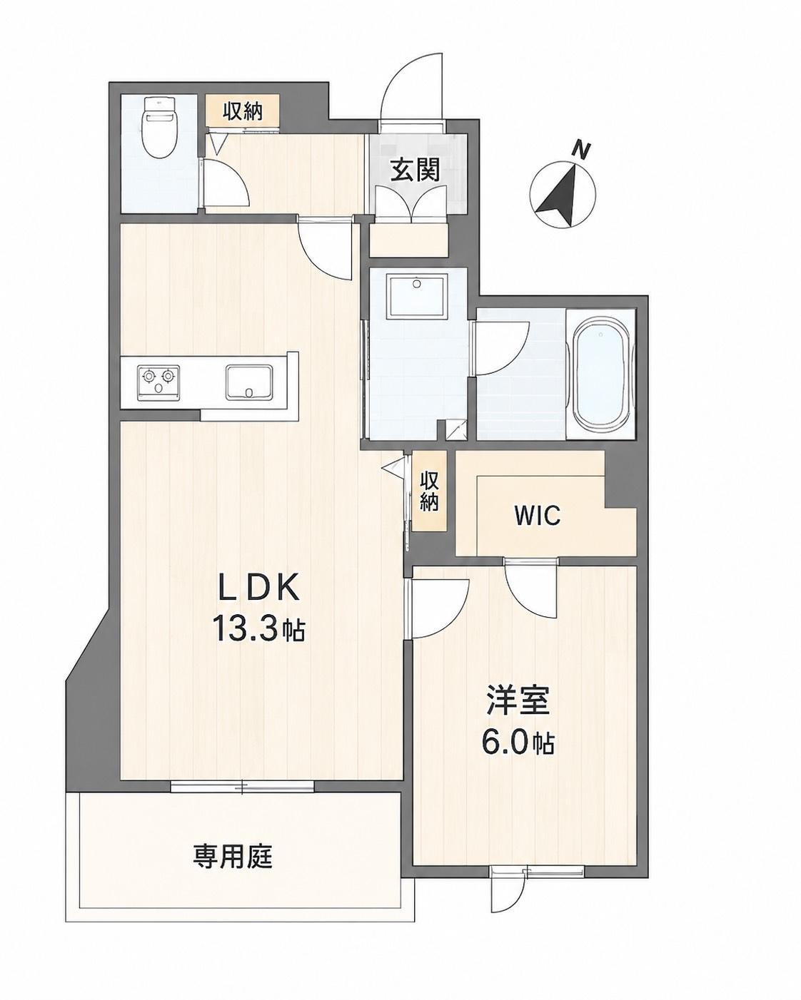 ピアヌーラ翠(1LDK/1階)の間取り写真