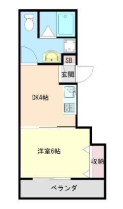 FUKUE BLD(1DK/6階)の間取り写真