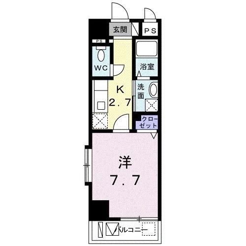 シティーライフ・プラシード(1K/4階)の間取り写真