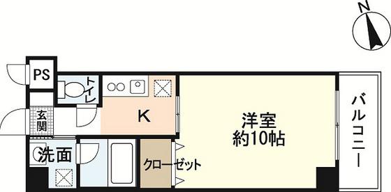 パレス西広島(1K/2階)の間取り写真