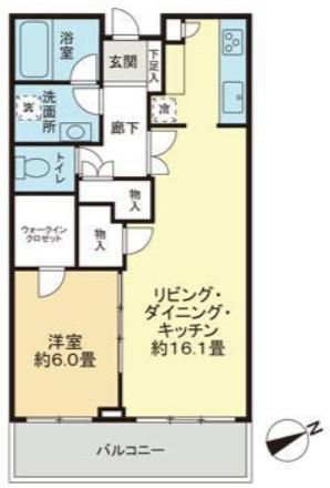 白金タワー・タワー棟(1LDK/25階)の間取り写真
