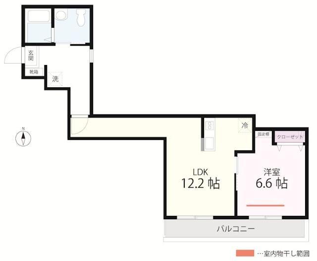 QUIET CRAB HOUSE MIX 星川(1LDK/3階)の間取り写真