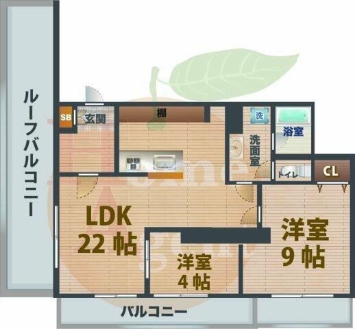カールトンコート(2LDK/5階)の間取り写真