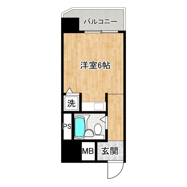 ワットハイム 都島(ワンルーム/2階)の間取り写真