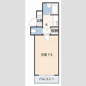 ラッフル春日井(1K/4階)の間取り写真