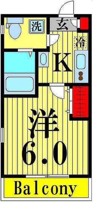NSGATE 西新井(1K/3階)の間取り写真