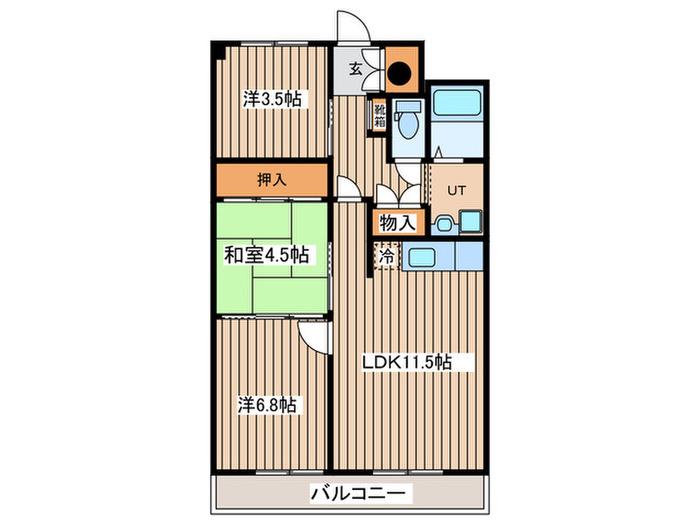 平岸ファースト(3LDK/5階)の間取り写真