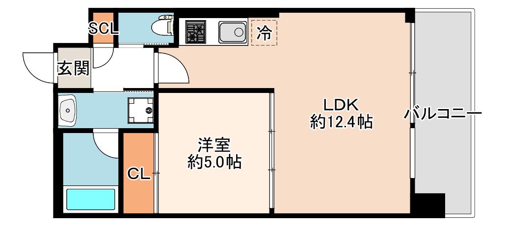 プレジオ弁天町(1LDK/10階)の間取り写真