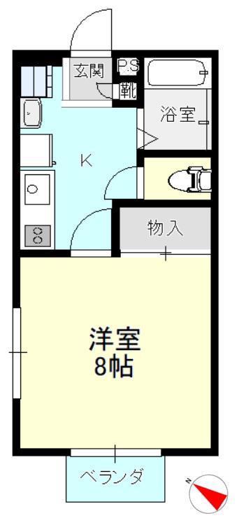 MKハイツ(1K/1階)の間取り写真