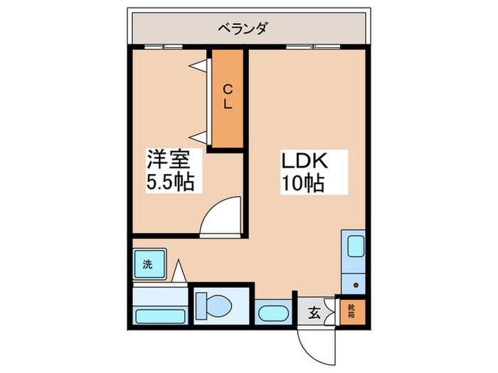 ドエル永塚(1LDK/3階)の間取り写真