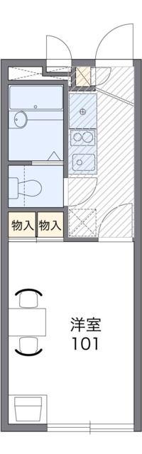 レオパレス栗山(1K/1階)の間取り写真