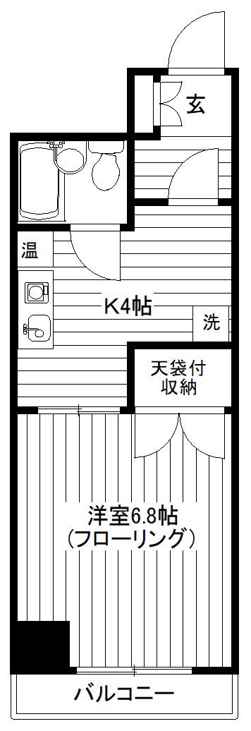 グリーンフォレスト蔵前(1K/1階)の間取り写真