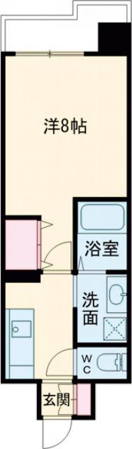 クロノス51新町VI(1K/8階)の間取り写真