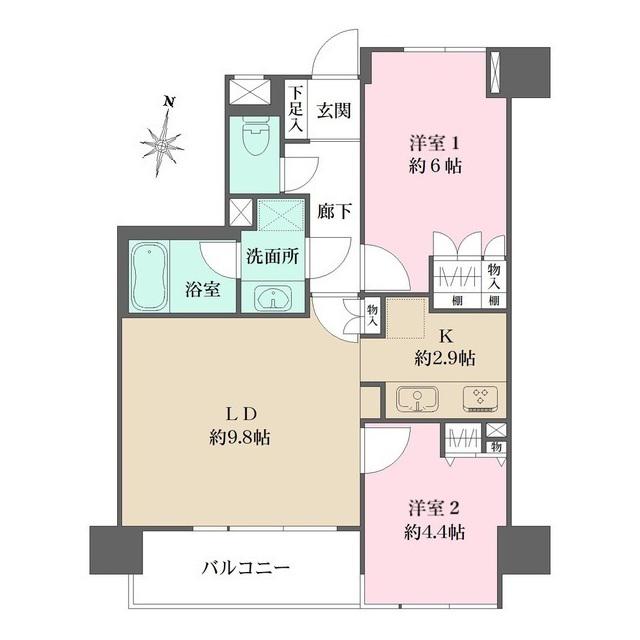 藤和本郷壱岐坂ホームズ(2LDK/10階)の間取り写真