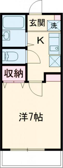 ライラック青山(1K/2階)の間取り写真