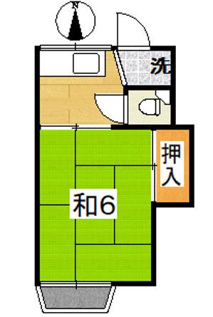 恒栄コーポ(1K/2階)の間取り写真