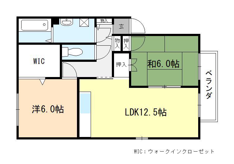 マドラフゥィユ2号館 (2LDK/1階)の間取り写真