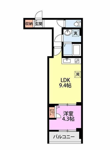 ラ・コリーヌ 藤(1LDK/3階)の間取り写真