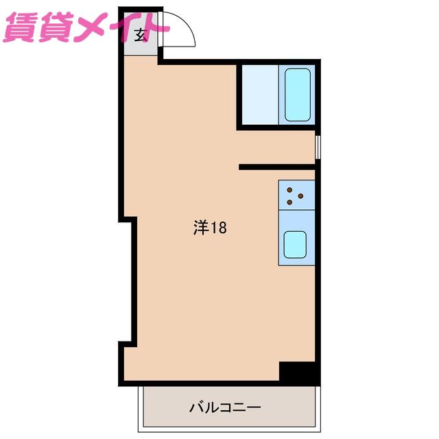 安島コーポ(1LDK/4階)の間取り写真