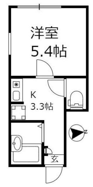 ステラ多摩川(1K/1階)の間取り写真