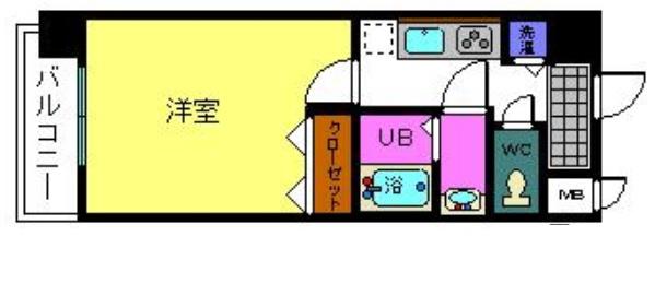 アスティオン三国ヶ丘(1K/4階)の間取り写真
