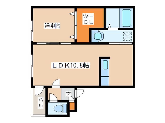 CROSSTIA南円山(1LDK/5階)の間取り写真