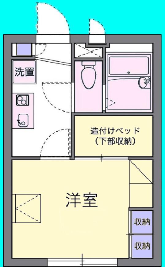 F・シエル(1K/1階)の間取り写真