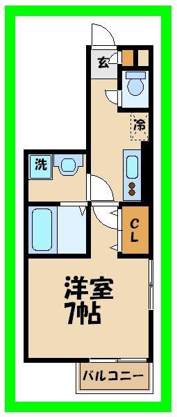 ラルジュ桜丘(1K/2階)の間取り写真