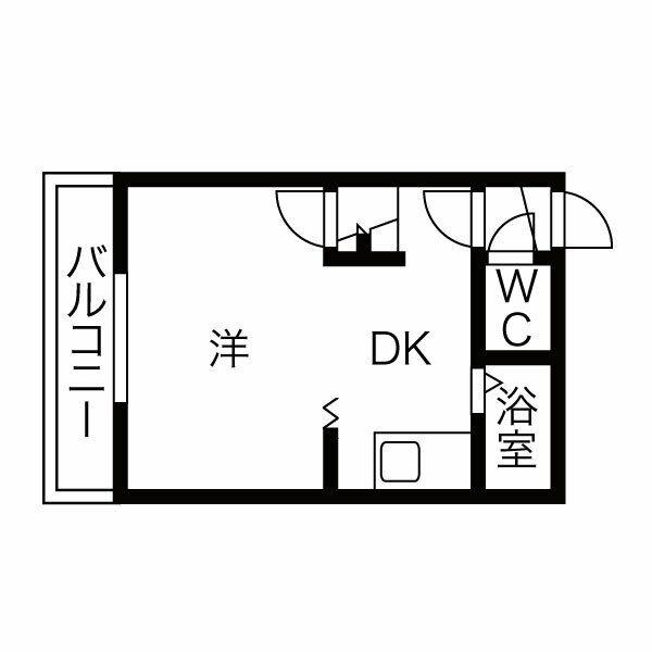 ルミエール東札幌(1DK/4階)の間取り写真