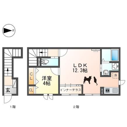 ピュアパーク22(1LDK/2階)の間取り写真