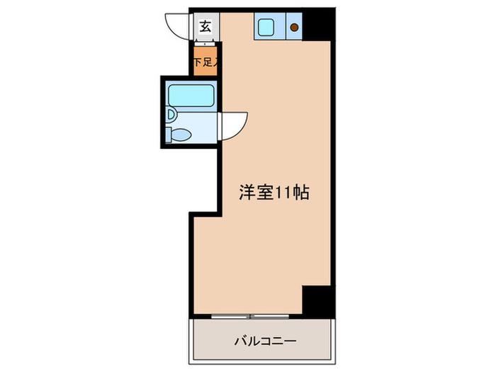エムズハイツ(ワンルーム/3階)の間取り写真