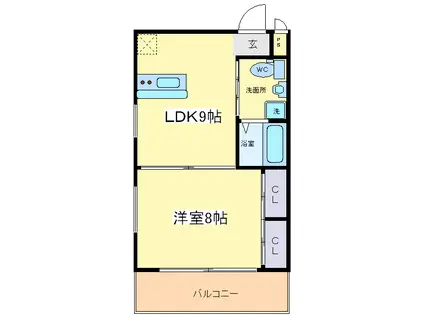 ブランカ住吉(1LDK/1階)の間取り写真
