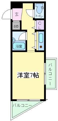 ラガールあびこ(1K/2階)の間取り写真