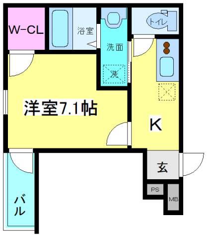 フジパレス杉本町駅西Ⅲ番館(1K/3階)の間取り写真
