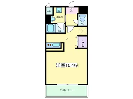 ヴィラ・ルーチェ(1K/2階)の間取り写真